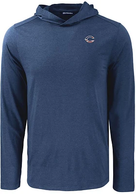 Cutter and Buck Cincinnati Reds Mens Navy Blue Coastline Eco Long Sleeve Hoodie