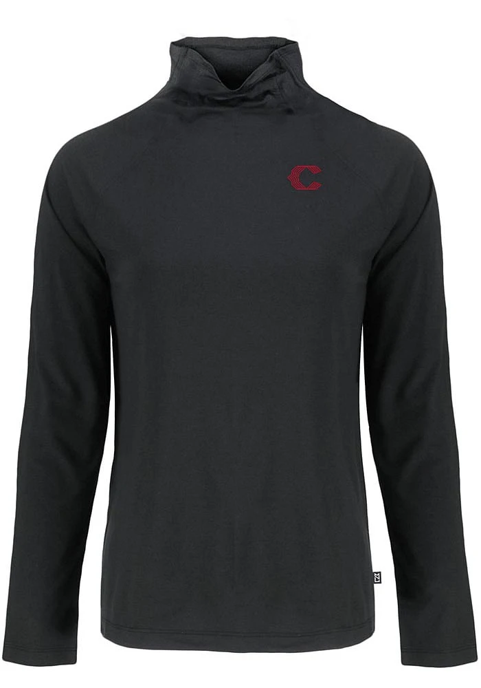 Cutter and Buck Cincinnati Reds Womens Black City Connect Coastline Eco Funnel Neck Crew Sweatsh..