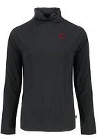 Cutter and Buck Cincinnati Reds Womens Black City Connect Coastline Eco Funnel Neck Crew Sweatsh..