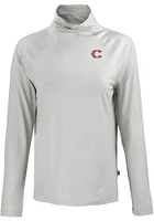 Cutter and Buck Cincinnati Reds Womens Charcoal City Connect Coastline Eco Funnel Neck Crew Swea..