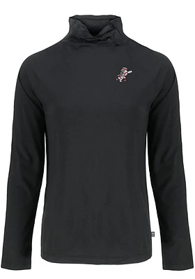 Cutter and Buck Cincinnati Reds Womens Black Cooperstown Coastline Eco Funnel Neck Crew Sweatshi..