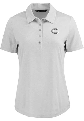 Cutter and Buck Cincinnati Reds Womens Charcoal Coastline Eco Short Sleeve Polo Shirt