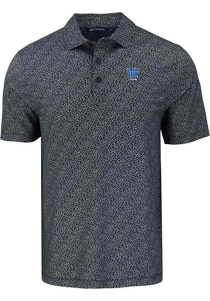 Cutter and Buck Kentucky Wildcats Mens Alumni Pike Pebble Short Sleeve Polo