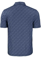 Cutter and Buck Dayton Flyers Mens Navy Blue Vault Pike Pebble Short Sleeve Polo