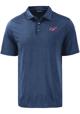 Cutter and Buck Dayton Flyers Mens Navy Blue Vault Coastline Eco Short Sleeve Polo