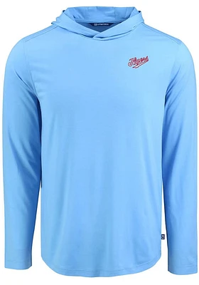 Cutter and Buck Dayton Flyers Mens Light Blue Vault Coastline Eco Long Sleeve Hoodie