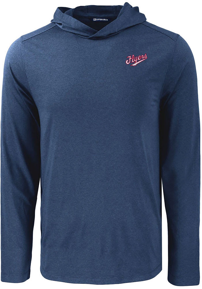 Cutter and Buck Dayton Flyers Mens Navy Blue Vault Coastline Eco Long Sleeve Hoodie