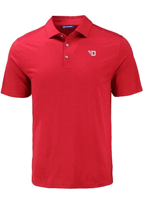 Cutter and Buck Dayton Flyers Mens Cardinal Coastline Eco Short Sleeve Polo