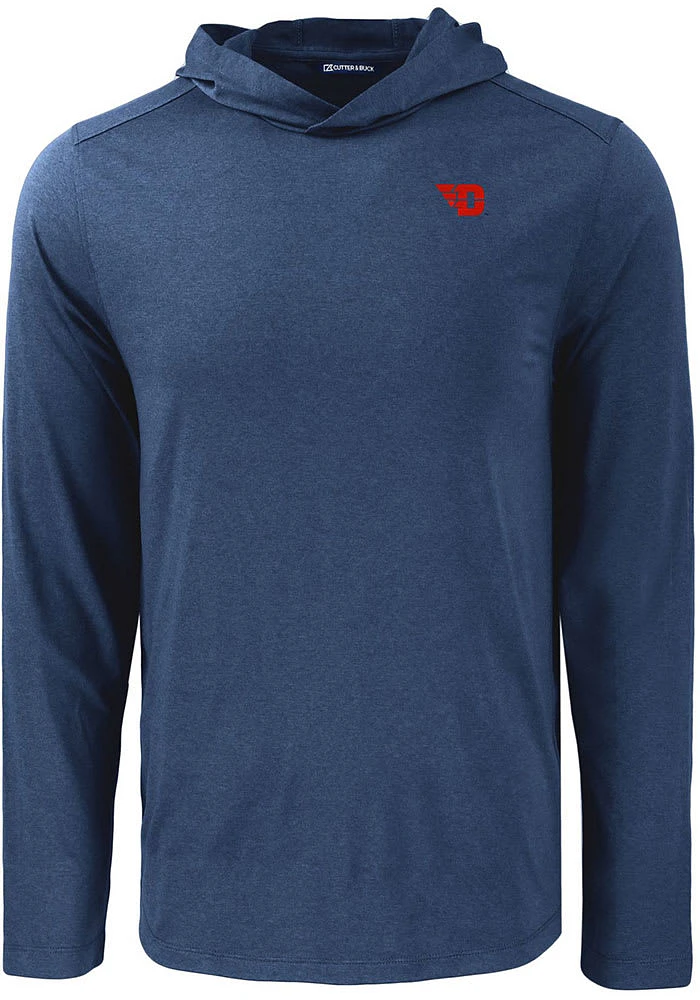 Cutter and Buck Dayton Flyers Mens Navy Blue Coastline Eco Long Sleeve Hoodie