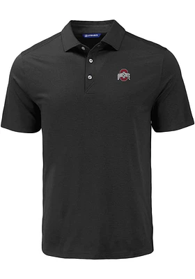 Cutter and Buck Ohio State Buckeyes Mens White Letter Coastline Eco Short Sleeve Polo