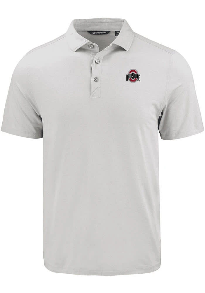 Cutter and Buck Ohio State Buckeyes Mens Charcoal Coastline Eco Short Sleeve Polo