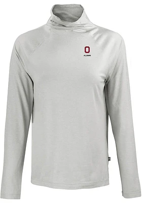 Cutter and Buck Ohio State Buckeyes Womens Grey Alumni Coastline Eco Funnel Neck Crew Sweatshirt