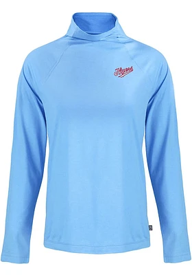 Cutter and Buck Dayton Flyers Womens Light Blue Vault Coastline Eco Funnel Neck Crew Sweatshirt