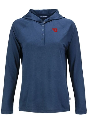 Cutter and Buck Dayton Flyers Womens Navy Blue Coastline Eco Hooded Sweatshirt