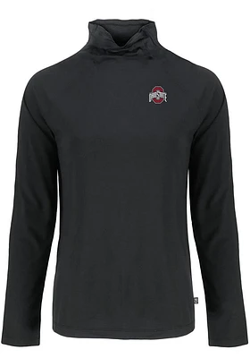 Cutter and Buck Ohio State Buckeyes Womens Black White Letter Coastline Eco Funnel Neck Crew Swe..