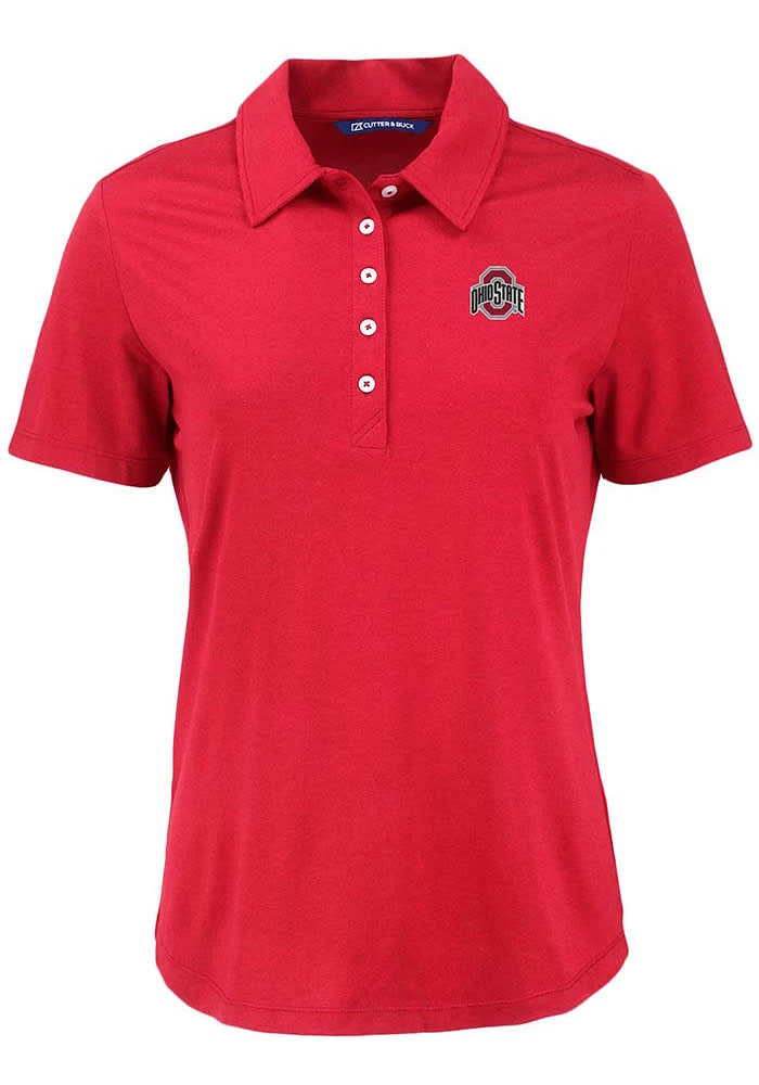 Cutter and Buck Ohio State Buckeyes Womens Cardinal Coastline Eco Short Sleeve Polo Shirt