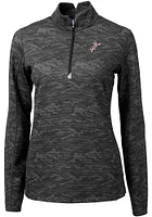 Cutter and Buck Cincinnati Reds Womens Black Cooperstown Traverse Camo Qtr Zip