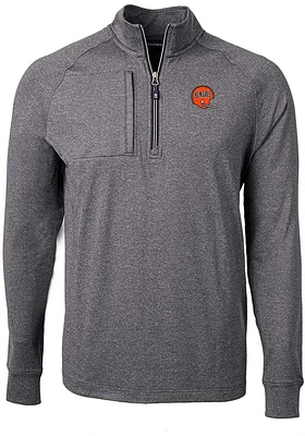 Cutter and Buck Cincinnati Bengals Mens Black Historic Adapt Eco Knit Big Tall 1/4 Zip Pullo..