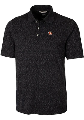 Cutter and Buck Cincinnati Bengals Black Logo Space Dye Big Tall Polo