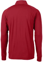 Cutter and Buck Cincinnati Bengals Mens Cardinal Americana Adapt Eco Knit Long Sleeve 1/4 Zip Pu..