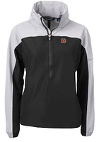 Cutter and Buck Cincinnati Bengals Womens Black Logo Charter Eco Long Sleeve Pullover