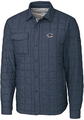 Cutter and Buck Cincinnati Reds Mens Grey Stars Stripes Rainier PrimaLoft Outerwear Lined Ja..