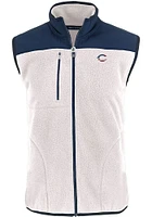 Cutter and Buck Cincinnati Reds Mens Grey Stars Stripes Cascade Sherpa Sleeveless Jacket