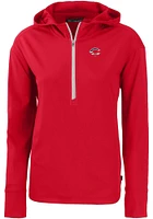 Cutter and Buck Cincinnati Reds Womens Stars Stripes Daybreak Hood 1/4 Zip Pullover