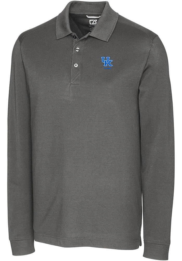 Cutter and Buck Kentucky Wildcats Alumni Advantage Pique Long Sleeve Big Tall Polo