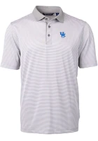 Cutter and Buck Kentucky Wildcats Mens Alumni Virtue Eco Pique Micro Stripe Short Sleeve Po