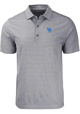 Cutter and Buck Kentucky Wildcats Mens Alumni Forge Stripe Short Sleeve Polo