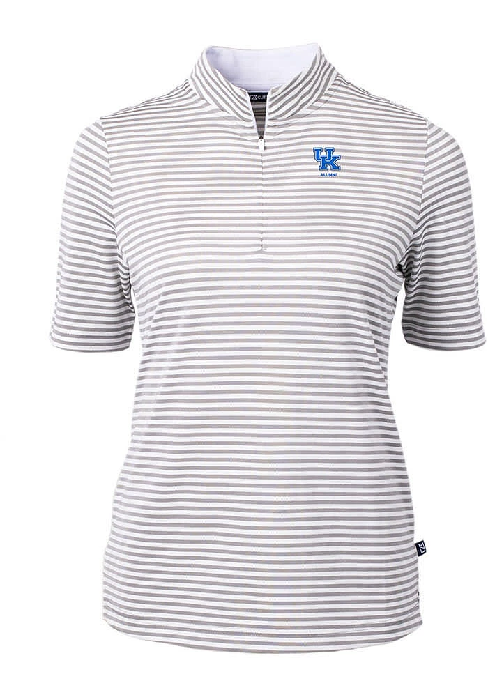 Cutter and Buck Kentucky Wildcats Womens Alumni Virtue Eco Pique Stripe Short Sleeve Polo S