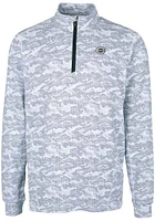 Cutter and Buck Cincinnati Reds Mens Charcoal Mono Traverse Camo Big Tall Qtr Zip