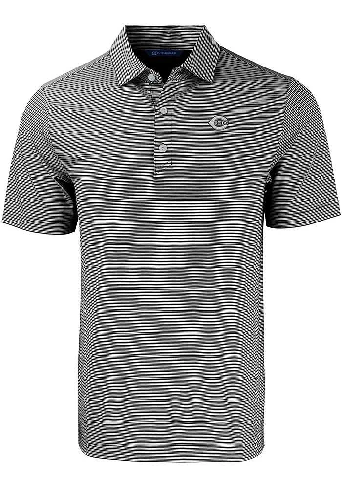 Cutter and Buck Cincinnati Reds Mono Forge Double Stripe Big Tall Polo