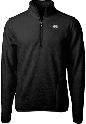 Cutter and Buck Cincinnati Reds Mens Black Mono Cascade Sherpa Big Tall 1/4 Zip Pullover