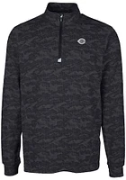 Cutter and Buck Cincinnati Reds Mens Black Mono Traverse Camo Long Sleeve Qtr Zip Pullover