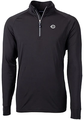 Cutter and Buck Cincinnati Reds Mens Mono Adapt Eco Knit Long Sleeve 1/4 Zip Pullover