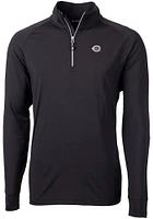 Cutter and Buck Cincinnati Reds Mens Mono Adapt Eco Knit Long Sleeve Qtr Zip Pullover