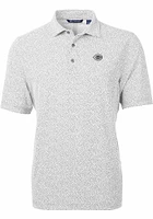 Cutter and Buck Cincinnati Reds Mens Grey Mono Virtue Eco Pique Botanical Short Sleeve Polo