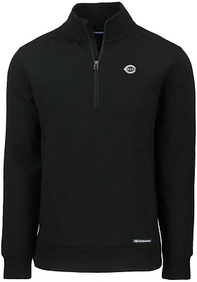 Cutter and Buck Cincinnati Reds Mens Mono Roam Long Sleeve Qtr Zip Pullover