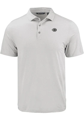 Cutter and Buck Cincinnati Reds Mens Charcoal Mono Coastline Eco Short Sleeve Polo