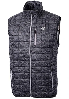 Cutter and Buck Cincinnati Reds Mens Black Mono Rainier PrimaLoft Printed Sleeveless Jacket