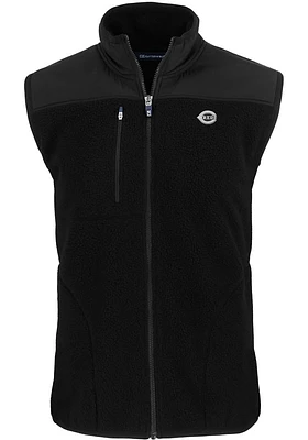 Cutter and Buck Cincinnati Reds Mens Mono Cascade Sherpa Sleeveless Jacket