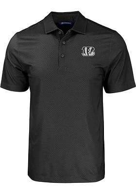 Cutter and Buck Cincinnati Bengals Mono Pike Eco Geo Print Big Tall Polo