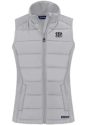 Cutter and Buck Cincinnati Bengals Womens Charcoal Mono Evoke Vest