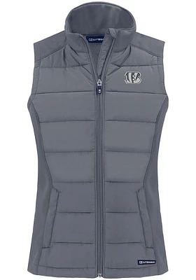 Cutter and Buck Cincinnati Bengals Womens Grey Mono Evoke Vest