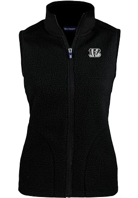 Cutter and Buck Cincinnati Bengals Womens Mono Cascade Sherpa Vest