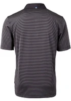 Cutter and Buck Cincinnati Bengals Mens Black Mono Virtue Eco Pique Micro Stripe Short Sleeve Po..