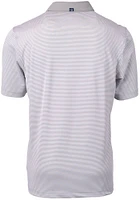 Cutter and Buck Cincinnati Bengals Mens Grey Mono Virtue Eco Pique Micro Stripe Short Sleeve Pol..