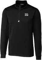 Cutter and Buck Cincinnati Bengals Mens Mono Traverse Long Sleeve Qtr Zip Pullover